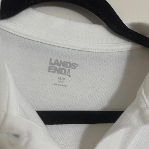 Lands End White T-shirt Golf Dress Rainbow Trim Semi Sheer Casual Sporty - Picture 4 of 6